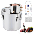 Garvee 5Gal(2 Pots) Alcohol Distiller, Stainless Steel Kit with Copper Tube for Home Brewing Whisky, Wine, Brandy