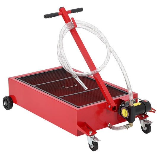 Garvee Low Profile 110V Oil Drain Pan Cart With 180W Electric Pump, 20-Gallon Metal Pan, Folding Handle, For Cars SUVs Trucks Buses RVs, Black