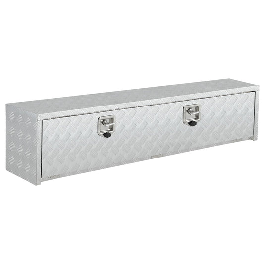 Garvee 60"X18" Heavy Duty Aluminum Tool Underbody Box, Waterproof Truck Storage Organizer Chest for Pick Up Truck Bed, RV Trailer, Silver