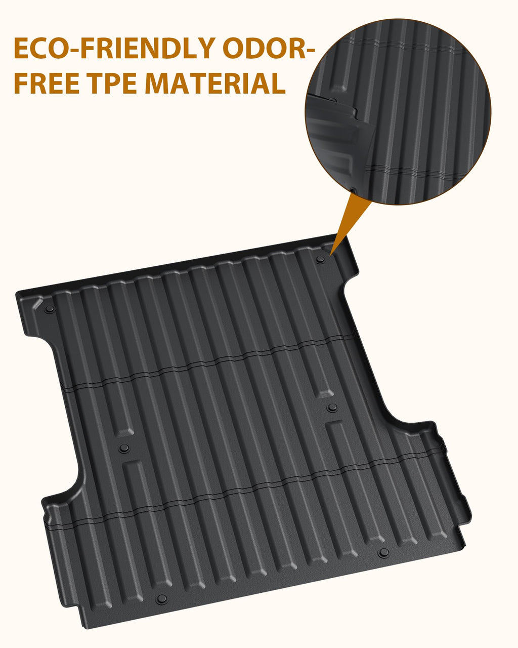 Garvee Truck Bed Mat for 2011-2018 Ram 1500, 2011-2024 Ram 2500 3500, 2019-2024 Ram 1500 Classic 6'4" Bed(76 inches) Bed, All Weather TPE Heavy Duty Pickup Ram 1500 6.4 ft Bed Liner Cargo Mat