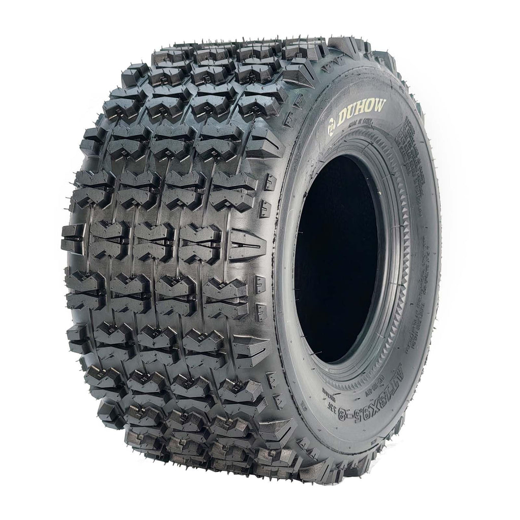 Garvee 18x9.5-8 Sport-Racing ATV Tires, 4 PR Tubeless Off-Road Tires, Knobby Tread, Durable Heavy-Duty, Mud Trail, Black, Set of 2