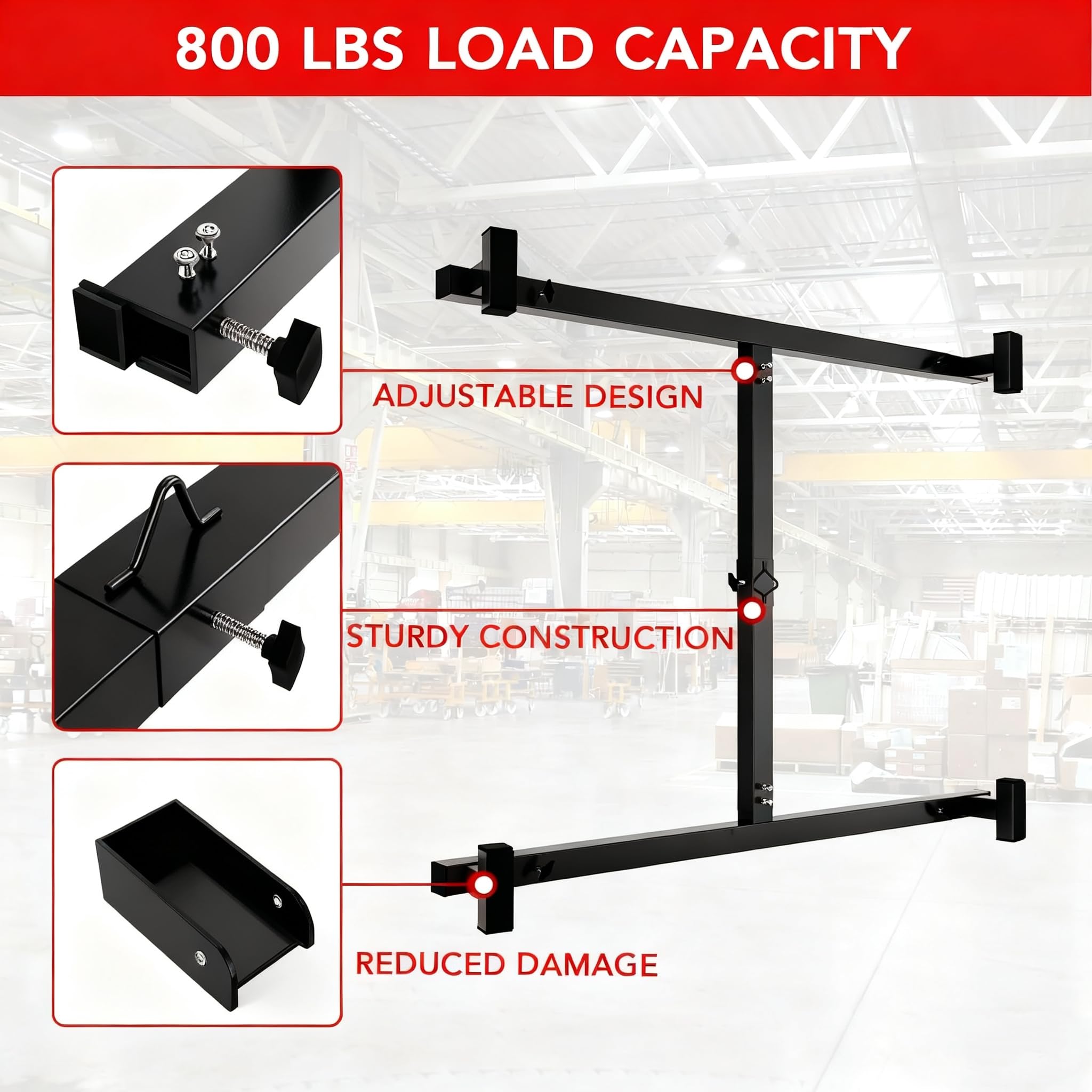 Garvee Truck Bed Lifter - 800 lbs Capacity, Adjustable 43"-79" Universal Box Lift for Pickup Trucks, Heavy-Duty Design, Black