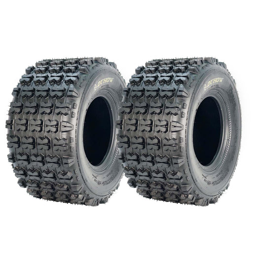 Garvee 18x9.5-8 Sport-Racing ATV Tires, 4 PR Tubeless Off-Road Tires, Knobby Tread, Durable Heavy-Duty, Mud Trail, Black, Set of 2