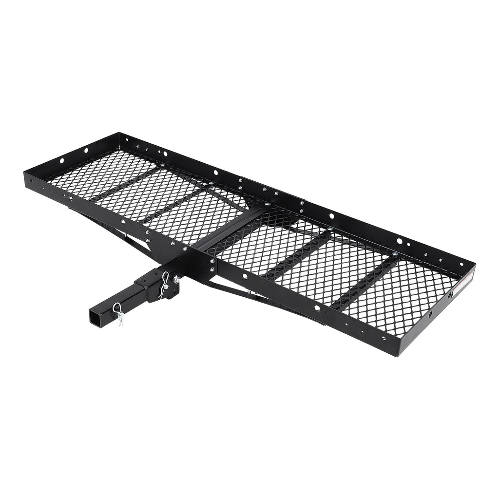 GARVEE 750 Lbs Hitch Mount Cargo Carrier Basket, 60" x 19" x 6" Rear Luggage Rack for 2" Receiver, Black Cargo Basket for Car Camping and Traveling