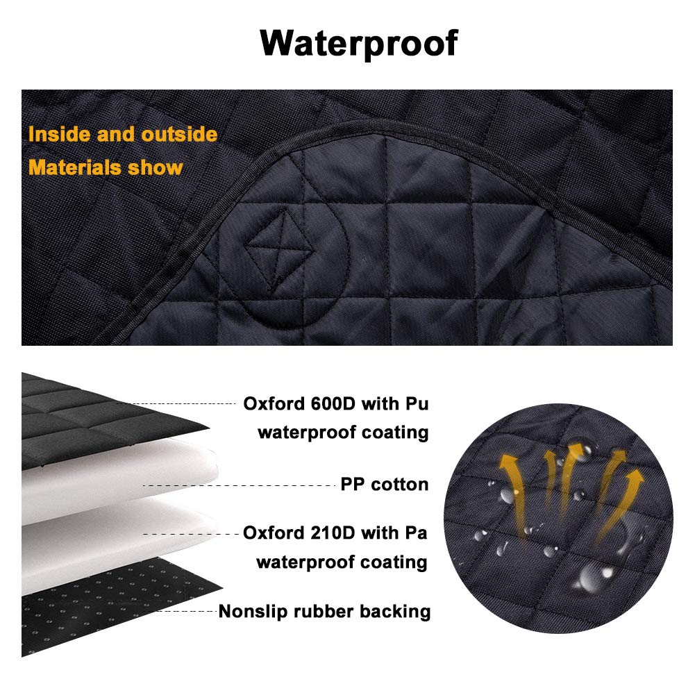Garvee Pet Front Seat Cover Cushion for Cars Nonslip Padded Pet Seat Covers for Cars Trucks SUVs Black