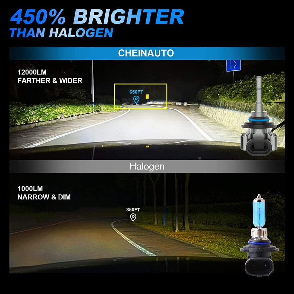 Garvee 9012 LED Headlight Bulbs ,Super Bright High and Low Beam Headlight Bulbs Kit, 6500K Cool White Light LED Bulbs, Pack of 2