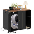 Garvee Cat Litter Enclosure Cabinet for Robot 3/4 XL with Built-in Power Outlet Mat Dog-Proof Shelf Black