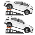 Garvee 5 Ton Hydraulic Car Ramps Heavy Duty Vehicle Lift With Reflective Strips For Night Use Adjustable Height 9.8"-15" Portable Auto Service Ramps Black
