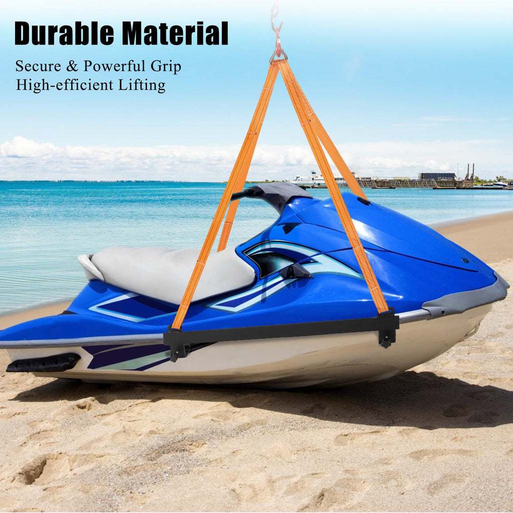 Garvee Watercraft Lift Sling 1500 LB Polyester Lifting Straps Jet Ski Lift Sling Personal Watercraft Black