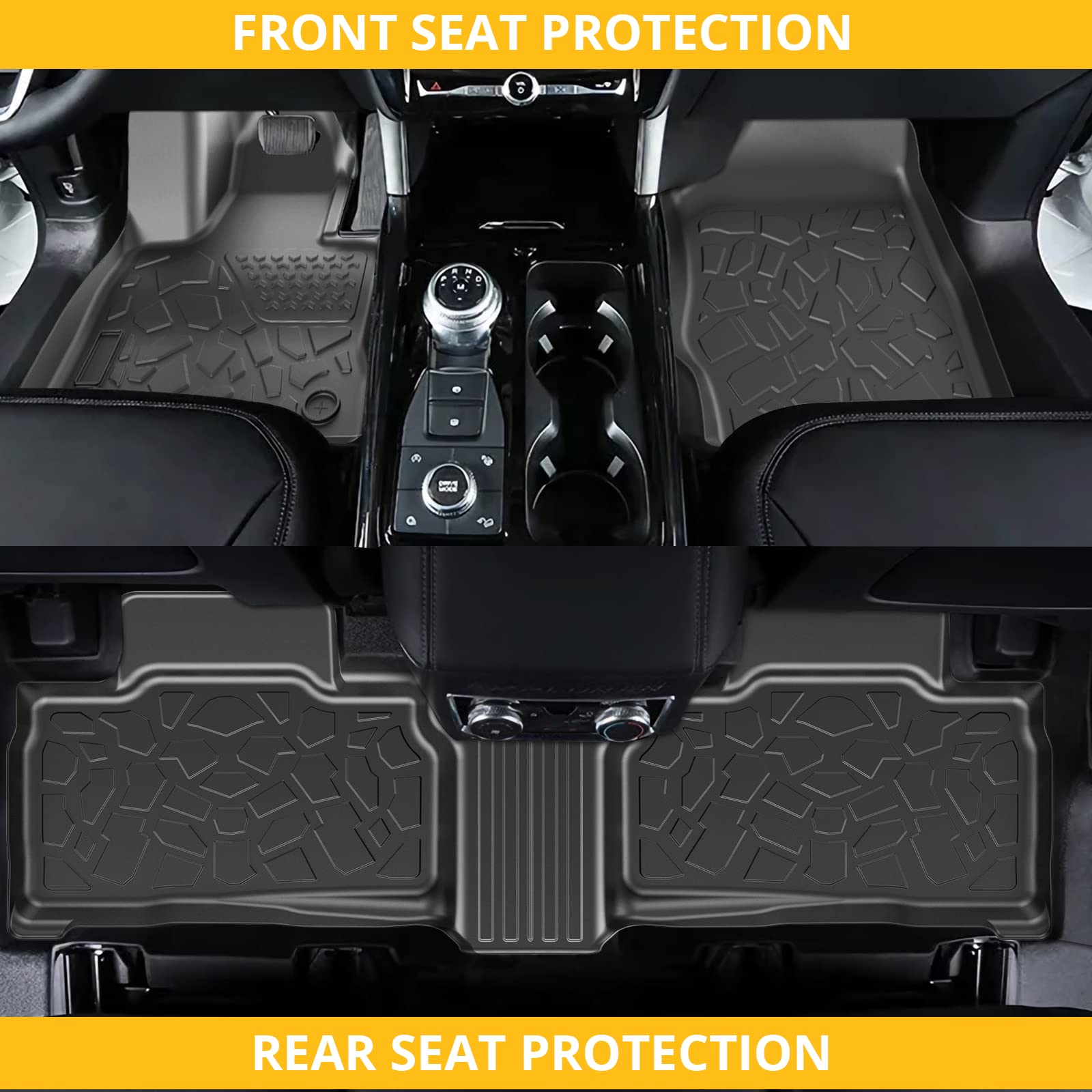 Garvee Floor Mats for Hyundai Santa Fe 2021-2023, Premium All Weather Anti-Slip Waterproof Floor Liners Car Interior Accessories