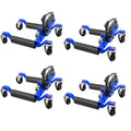 Garvee 4Pcs Car Wheel Dolly With Hydraulic Tire Jack For Vehicle Positioning, 1500LBS Capacity, Blue, Fits Up To 12 Inch Wheels