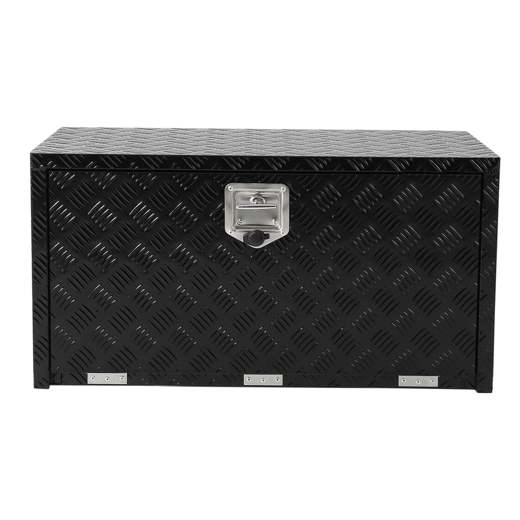 Garvee 24"X18"Heavy Duty Aluminum Tool Underbody Box, Waterproof Truck Storage Organizer Chest for Pick Up Truck Bed, Black
