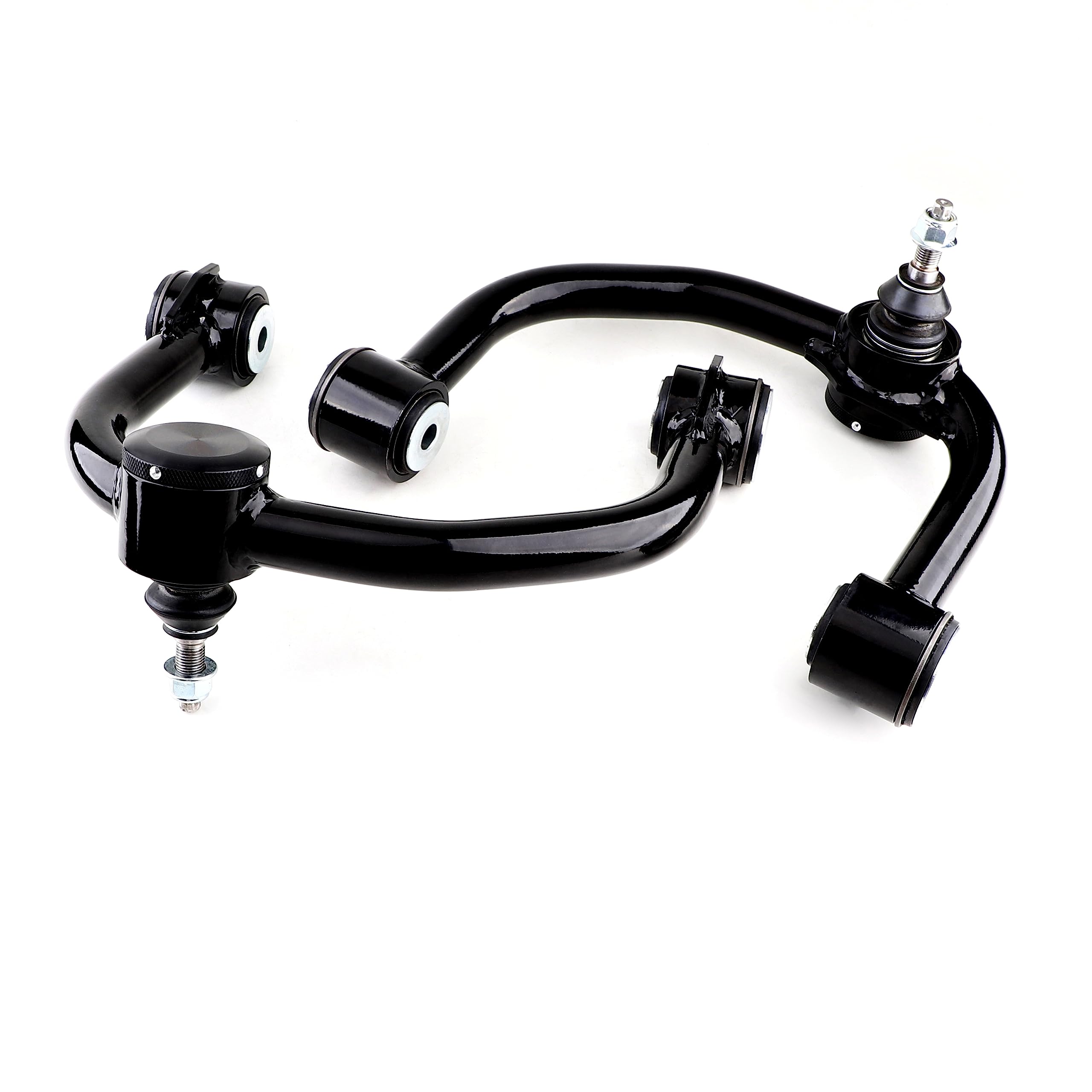Garvee 2pc Upper Control Arms W/Ball Joints, 2-4" Front Suspension kit Compatible with 1999-2006 Silverado Sierra 1500 4X4 RWD, Black Adjustable Tubular Control arm