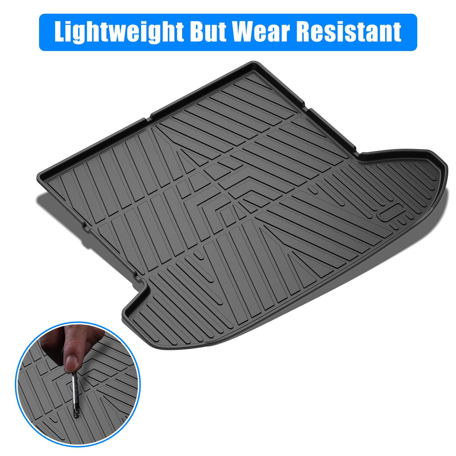 Garvee Trunk Mat for Hyundai Tucson 2022-2025, All-Weather TPE Rear Cargo Protector, Durable, Easy Clean, Black