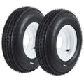 Garvee 4.80-8 Trailer Tire and Wheel Assembly, Heavy-Duty Load Range C 6PR, 8 Inch White Modular Wheel for Utility Boat Camper Trailers, Set of 2