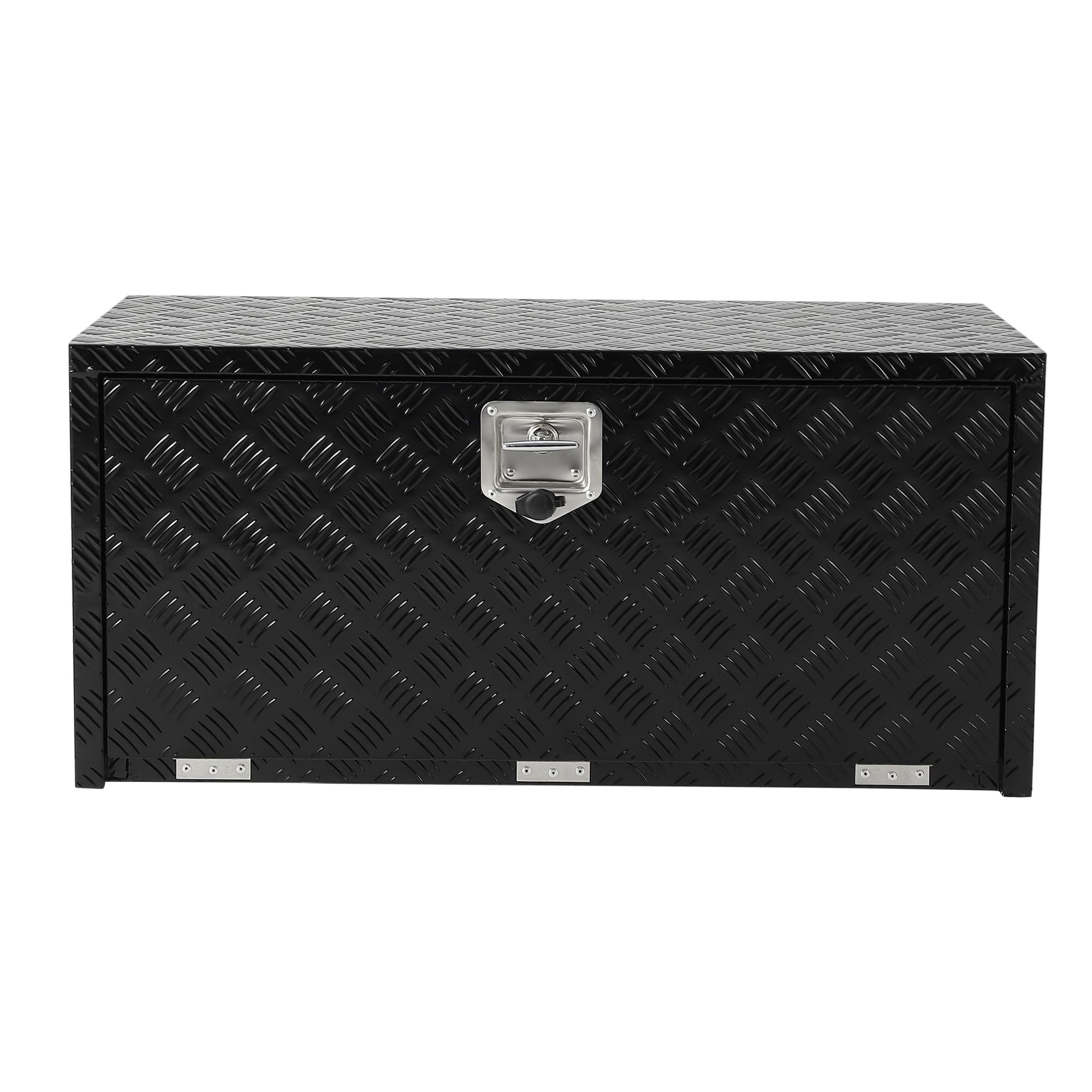 Garvee 30"X18" Heavy Duty Aluminum Underbody Tool Box, Waterproof Square Storage Chest for Pickup Truck Bed, RV Trailer, Black