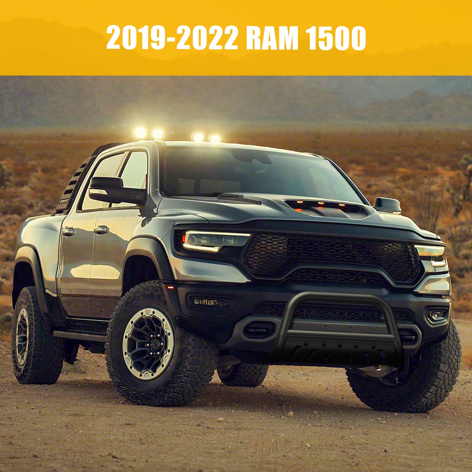 Garvee 2019-2022 Ram 1500 Bull Bar w/ Skid Plate, Front Bumper Guard