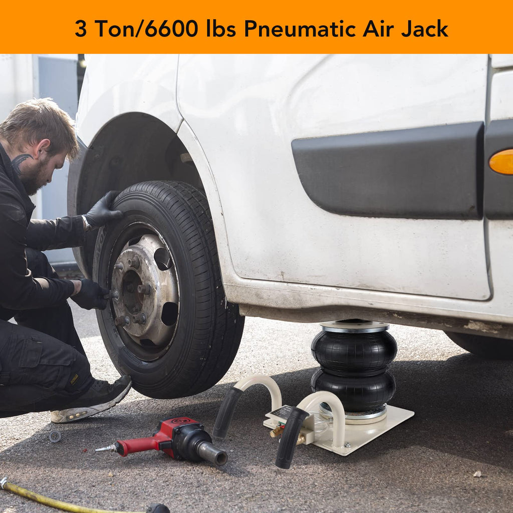 Garvee 3 Ton 4400LBS Air Bag Jack, 11.8" Lift, Short Handle for Cars