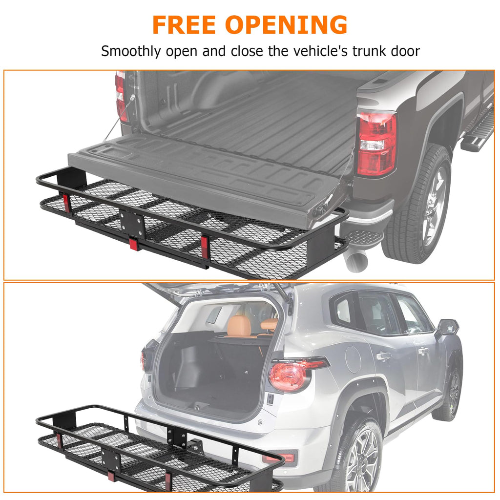 Garvee 60x20x6 Inch 500lb Capacity Folding Cargo Basket , Hitch Mount