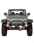 Garvee Front Bumper Compatible with 2007-2018 Jeep Wrangler JK & Unlimited JKU (2/4 Doors), Rock Crawler Off Road Full Width Bumper w/Winch Plate, 2 D-Rings & Paintable Armor