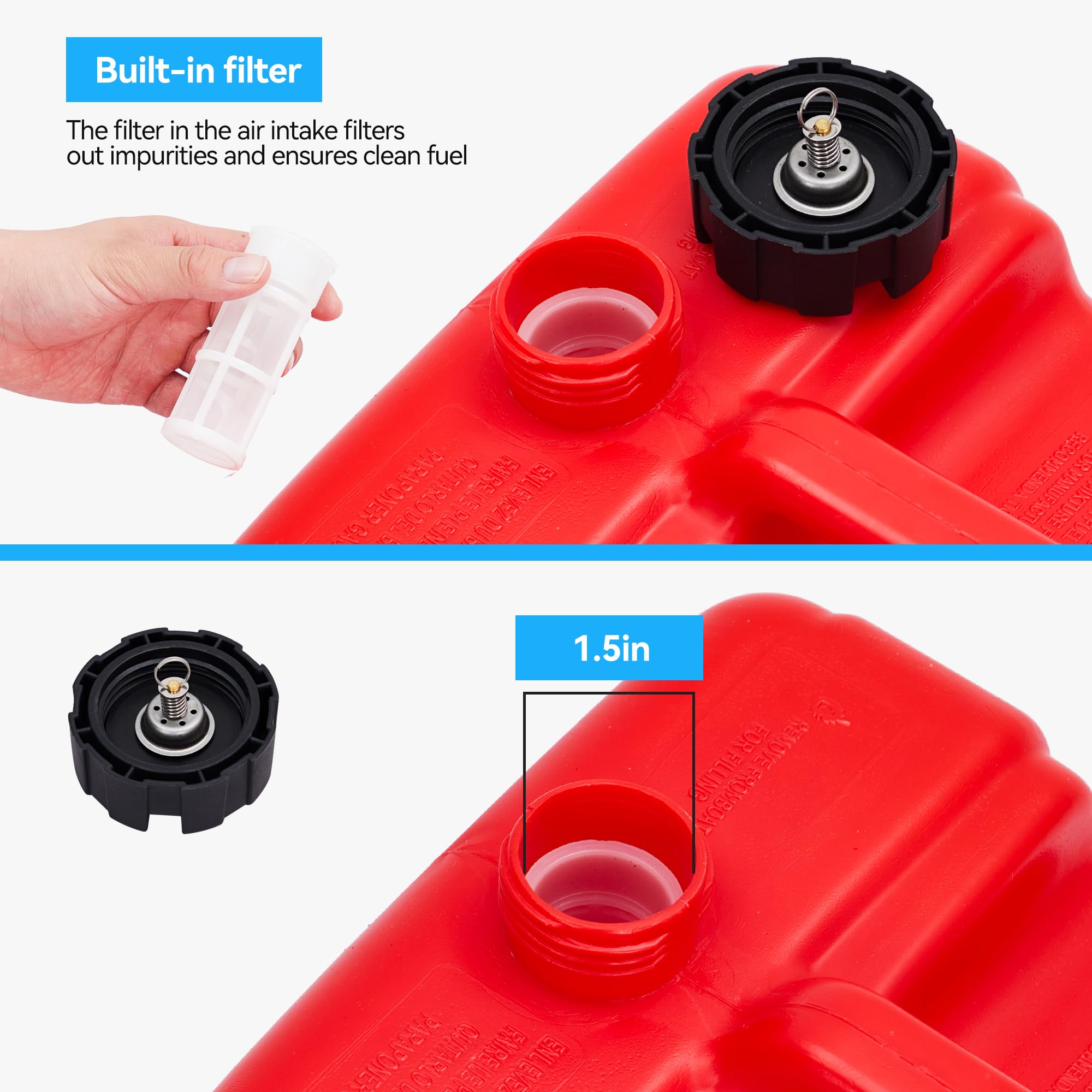 Garvee 3 Gallon Marine Fuel Tank Durable Fuel Storage for Vessels and Marine Use Efficient Safe Design, Red