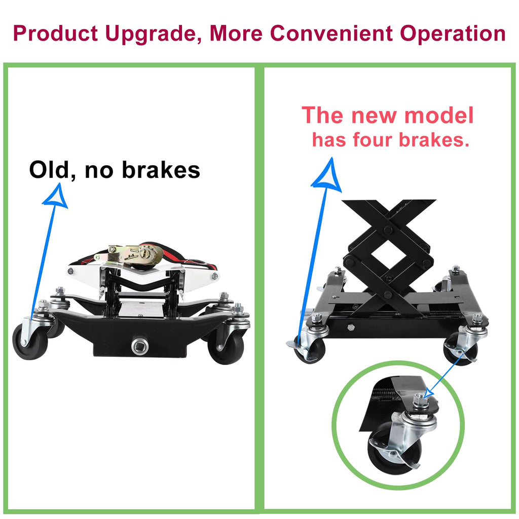 Garvee 450 LBS Capacity Low Profile Transmission Jack with 2M Safety Straps for Auto Repair, 7-23 in Lift Range, Black