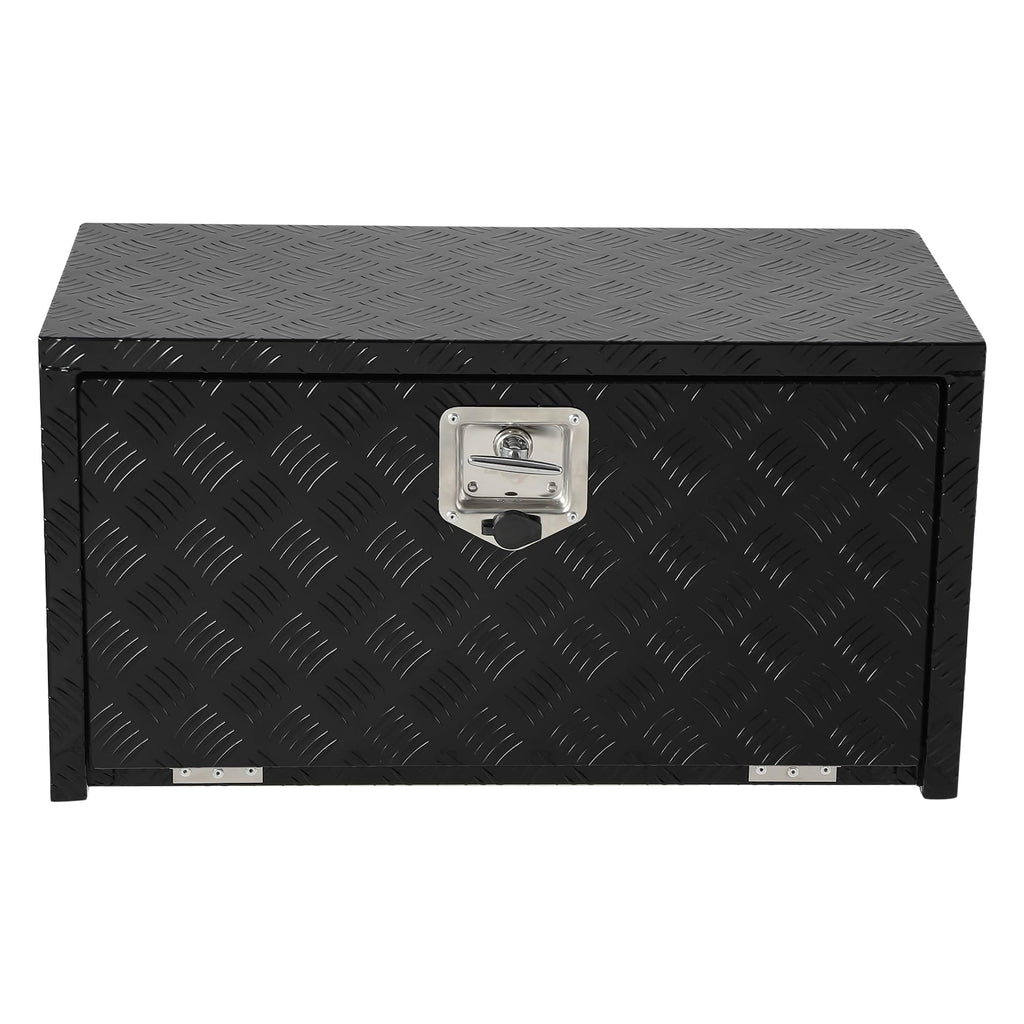 Garvee 24" x 14" x 16" Heavy Duty Aluminum Tool Underbody Box, Waterproof Truck Storage Organizer Chest, Black