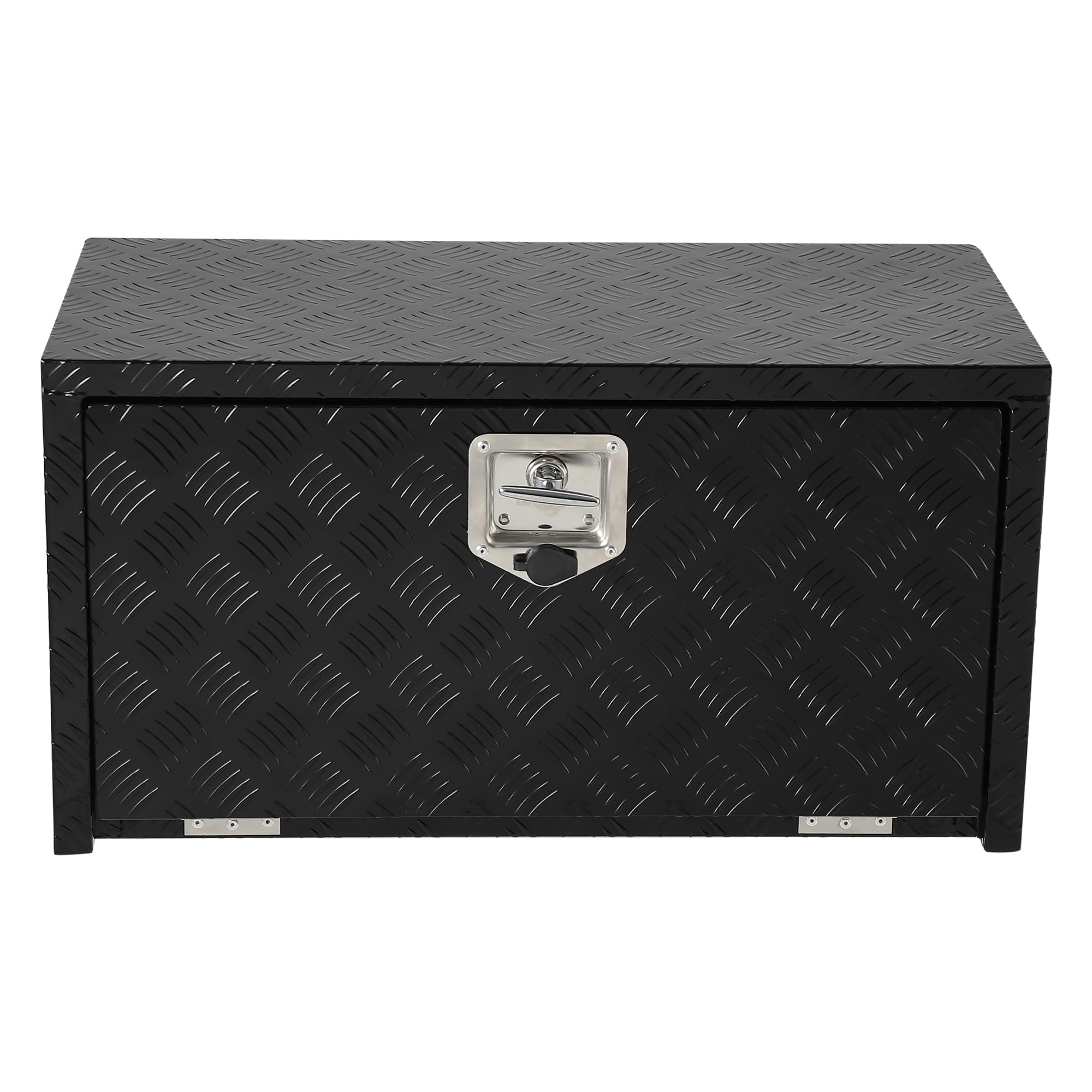 Garvee 24" x 14" x 16" Heavy Duty Aluminum Tool Underbody Box, Waterproof Truck Storage Organizer Chest, Black