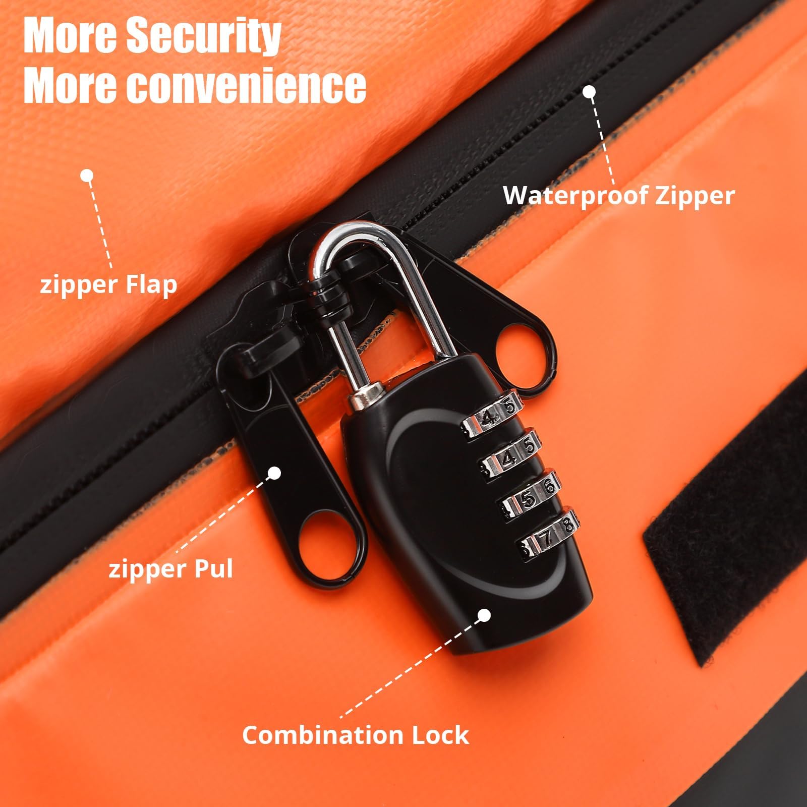 Garvee Car Rooftop Cargo Carrier Waterproof Bag, 15 Cubic Feet, Extra Durable Roof Rack Cargo Bag with Waterproof Zipper, 8 Reinforced Straps, 4 Door Hooks and Luggage Lock