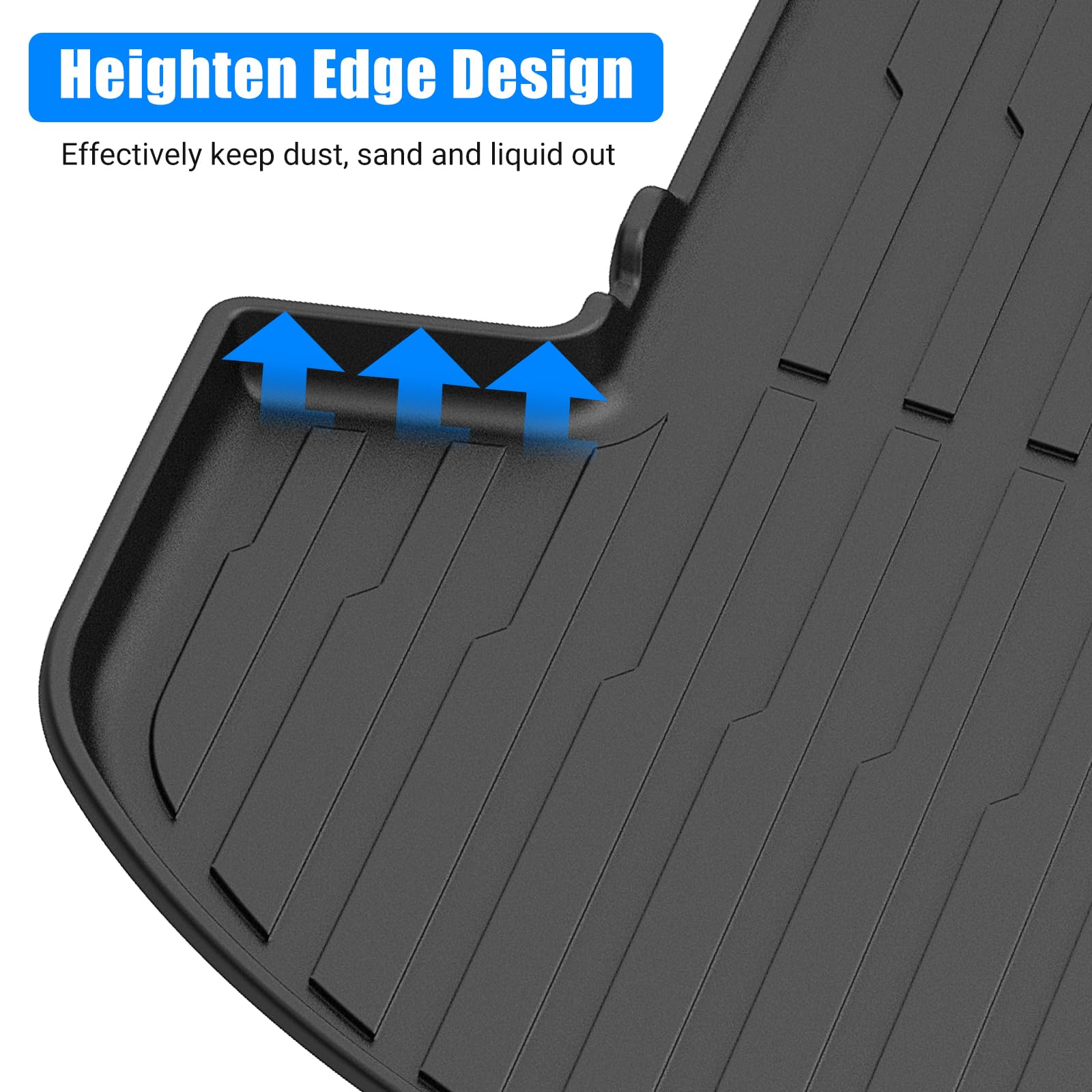 Garvee Cargo Mat for 2021-2023 Hyundai Santa Fe, All-Weather Rear Cargo Protector TPE Durable Easy Clean Black