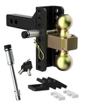 Garvee Adjustable Trailer Hitch Solid Hitch, Fits 2.5-Inch Receiver, 6-Inch Drop Hitch, Steel Tow Balls 2" & 2-5/16, 20,000 LBS GTW for Heavy Duty Truck, with 2 Locks