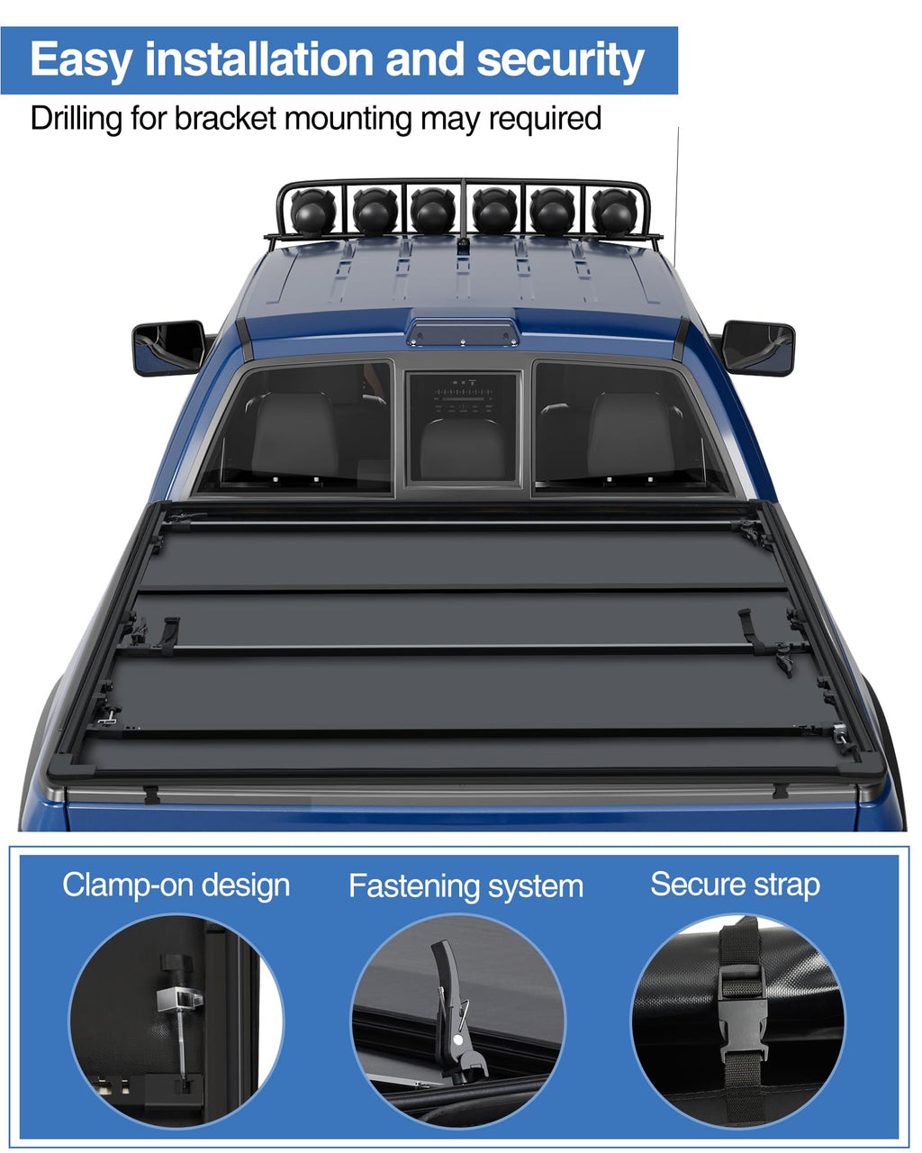 Garvee Soft Quad Fold Truck Bed Tonneau Cover for 2009-2014 Ford F-150