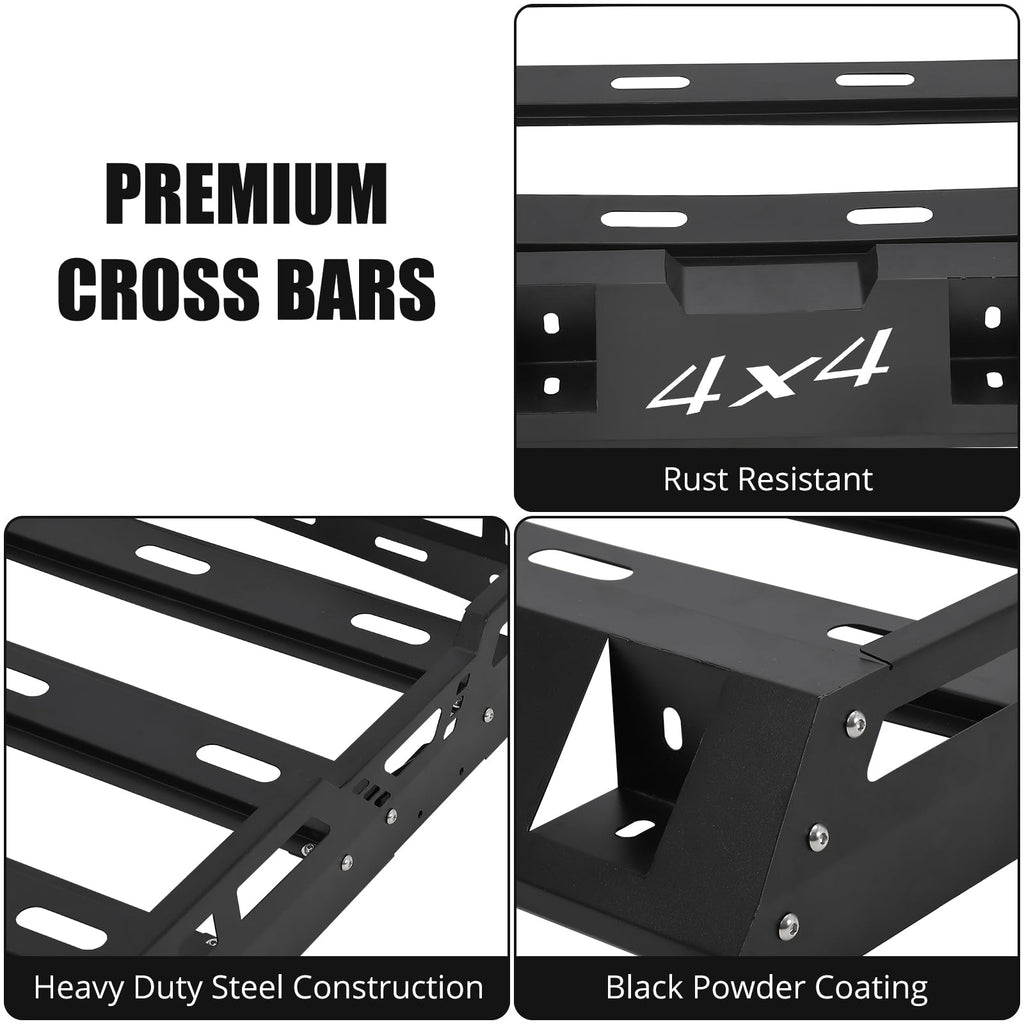 Garvee Roof Rack Basket Heavy Duty 220Lbs Capacity Anti-Rust Coating SUV Truck Cars