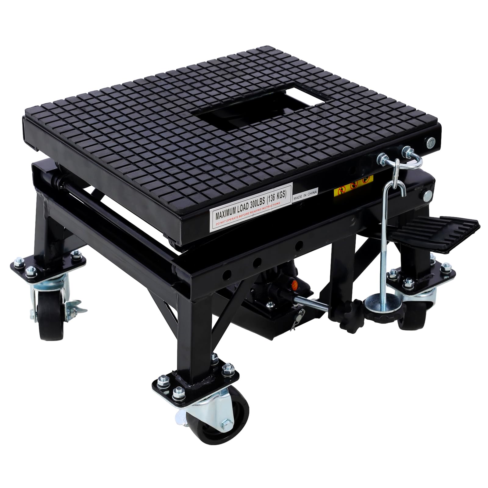 Garvee Platform Trucks 300 Lbs Hydraulic Motorcycle Scissor, One Size, Black