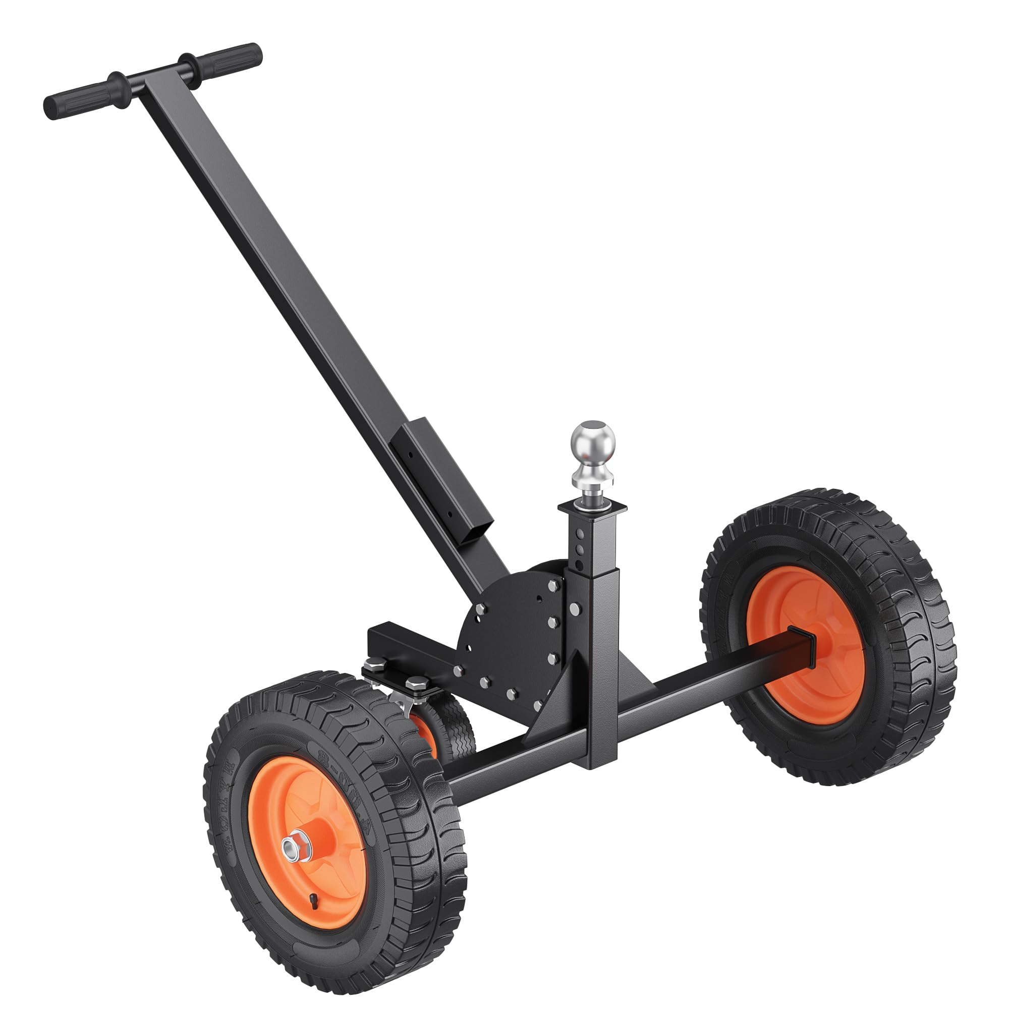 Garvee 2 in 1 Trailer Dolly, 1500 lbs Tongue Weight Capacity, Trailer Mover with 24" - 35" Adjustable Height, 2" Hitch Ball & 16" Pneumatic Tires & Universal Wheel, for RV Trailer Boat Moving