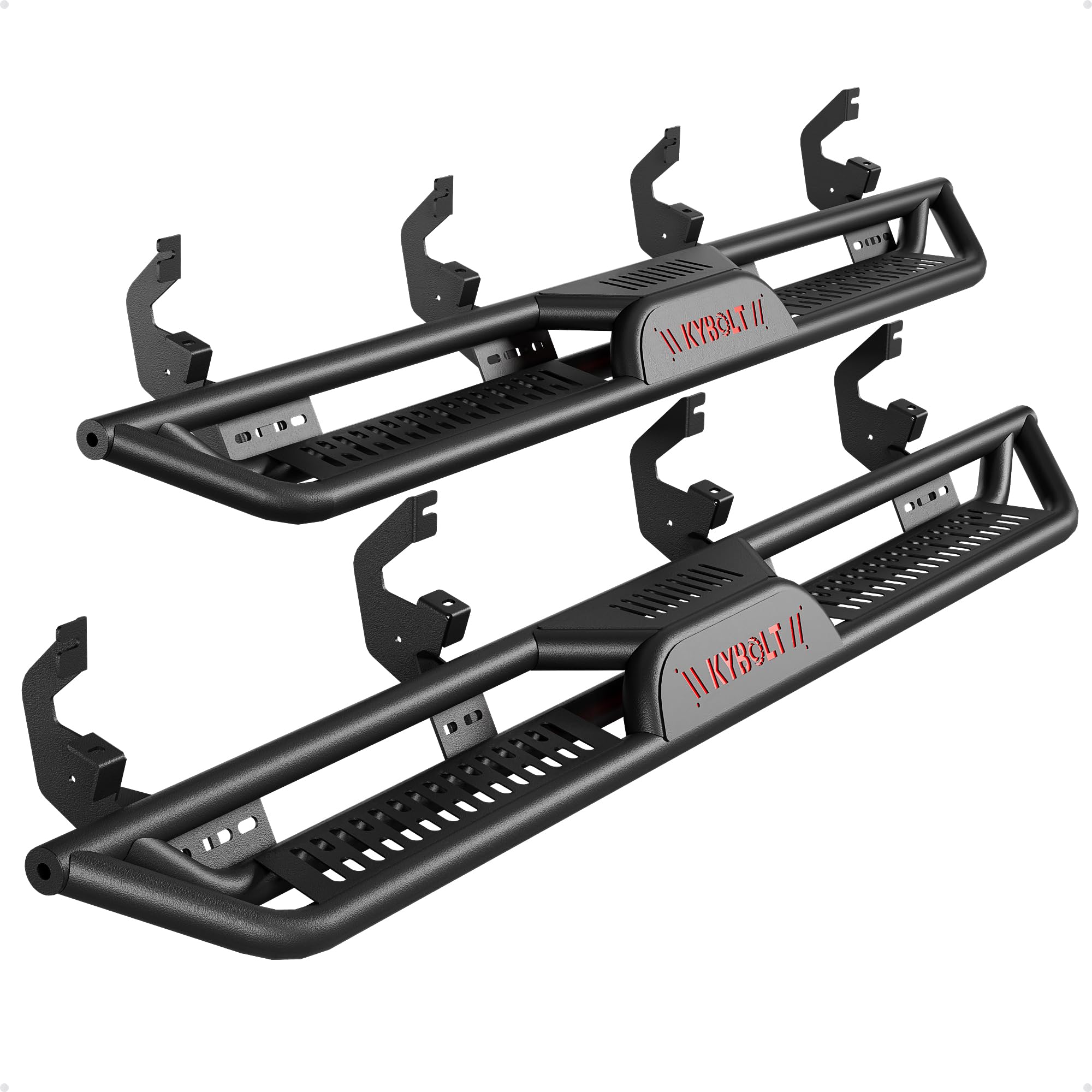 Garvee Running Boards 6.5 Inches with Two Stairs for 2015-2025 Chevy Colorado Canyon Crew Cab, Heavy-Duty Steel, Black, Anti-Slip