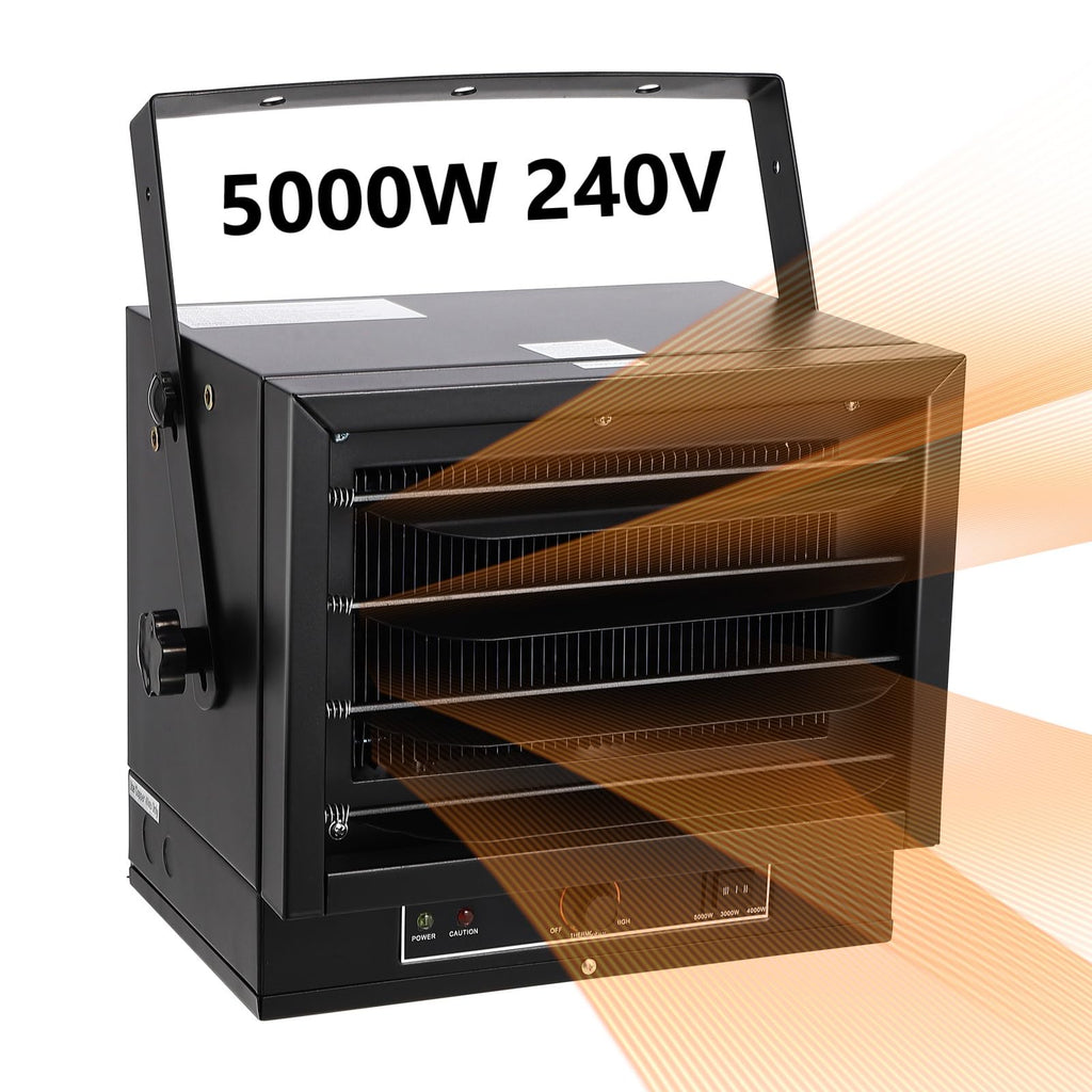 Garvee Electric Garage Heater 5000 Watt Hard Wired Ceiling Mount Fan-Forced Overheat Protection Workshop 240 Volt