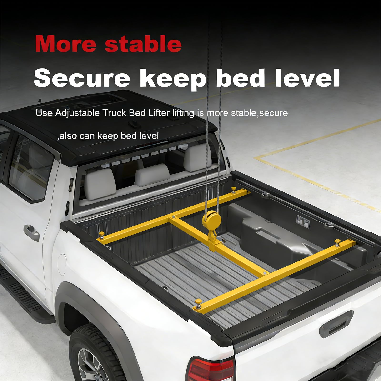 Garvee Truck Bed Lifter Box, Heavy-Duty Lift Support for Pickup Trucks, 800 lbs Weight Capacity, Ideal for Truck Beds, Yellow