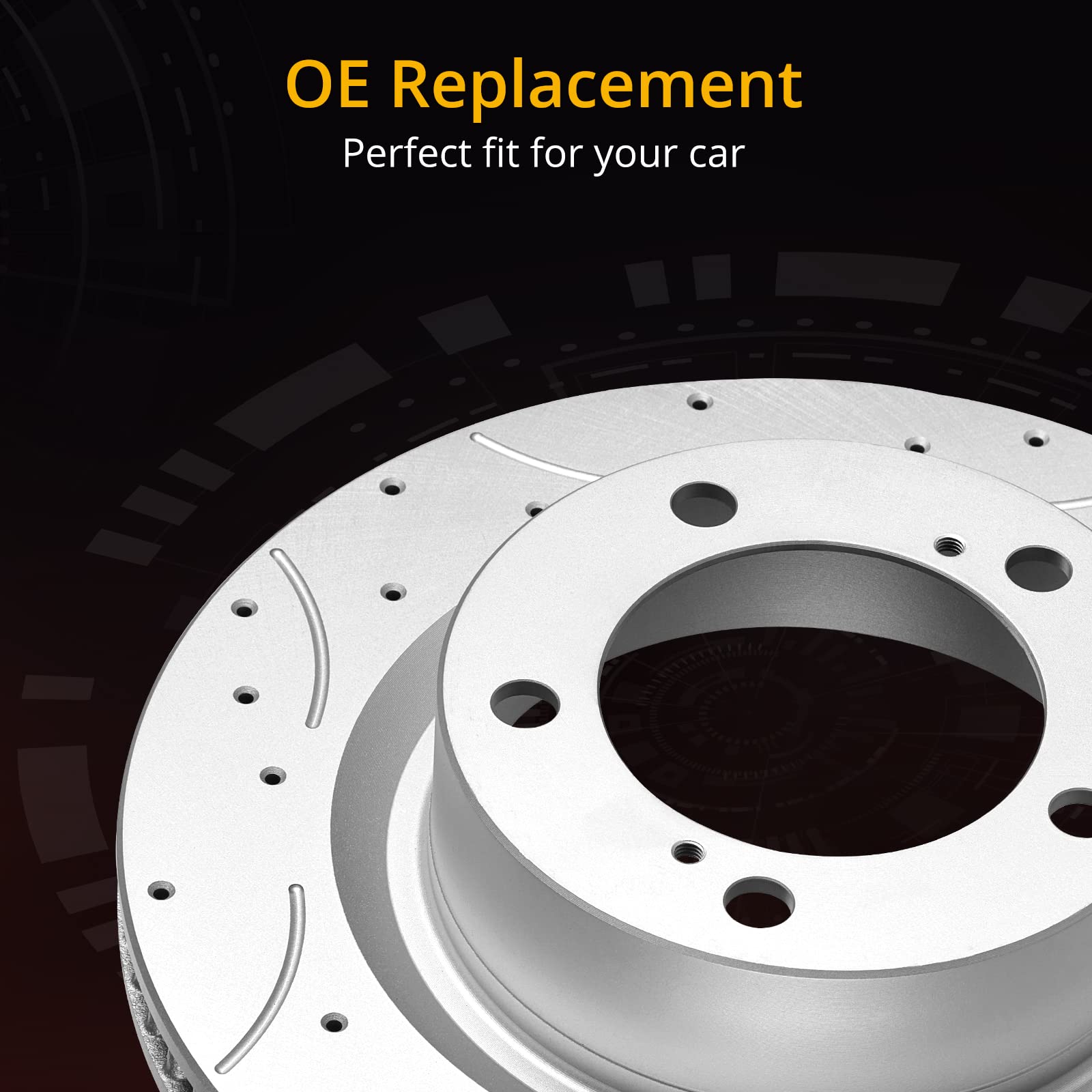 Garvee Rear Brake Rotors Disc Drilled And Slotted For 2004-2010 Sienna Aluminum-Zinc Coating Rust Resistant