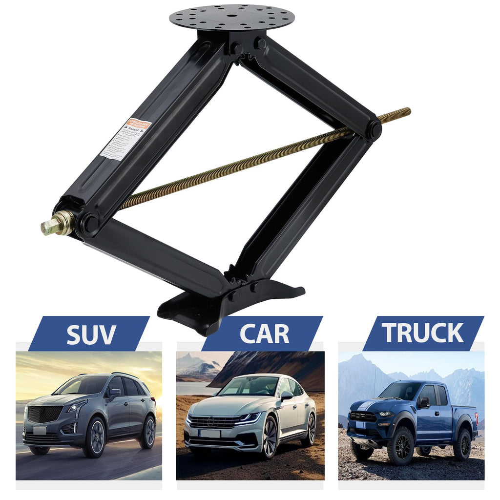 Garvee 7500 lbs RV Scissor Jacks - Set of 2 Heavy-Duty Steel Leveling Stabilizers, 4"-30" Adjustable Height for Campers, Trailers, 5th Wheels, and Motorhomes, Includes Crank Handle, Black, 2 Pack