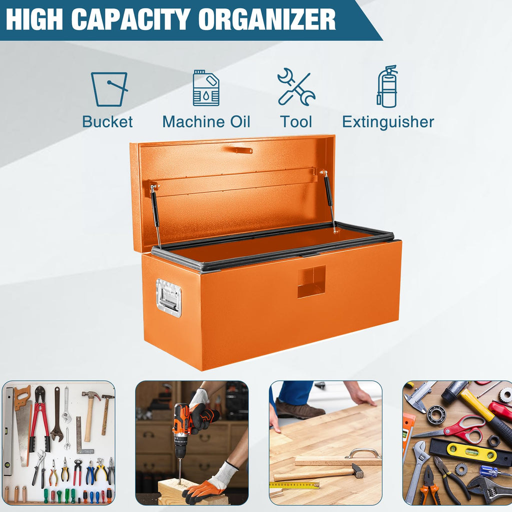Garvee 36"x15"x15" Steel Truck Bed Tool Box, Trailer Tongue Storage Organizer Chest, for Truck Bed, RV, Trailer, Orange