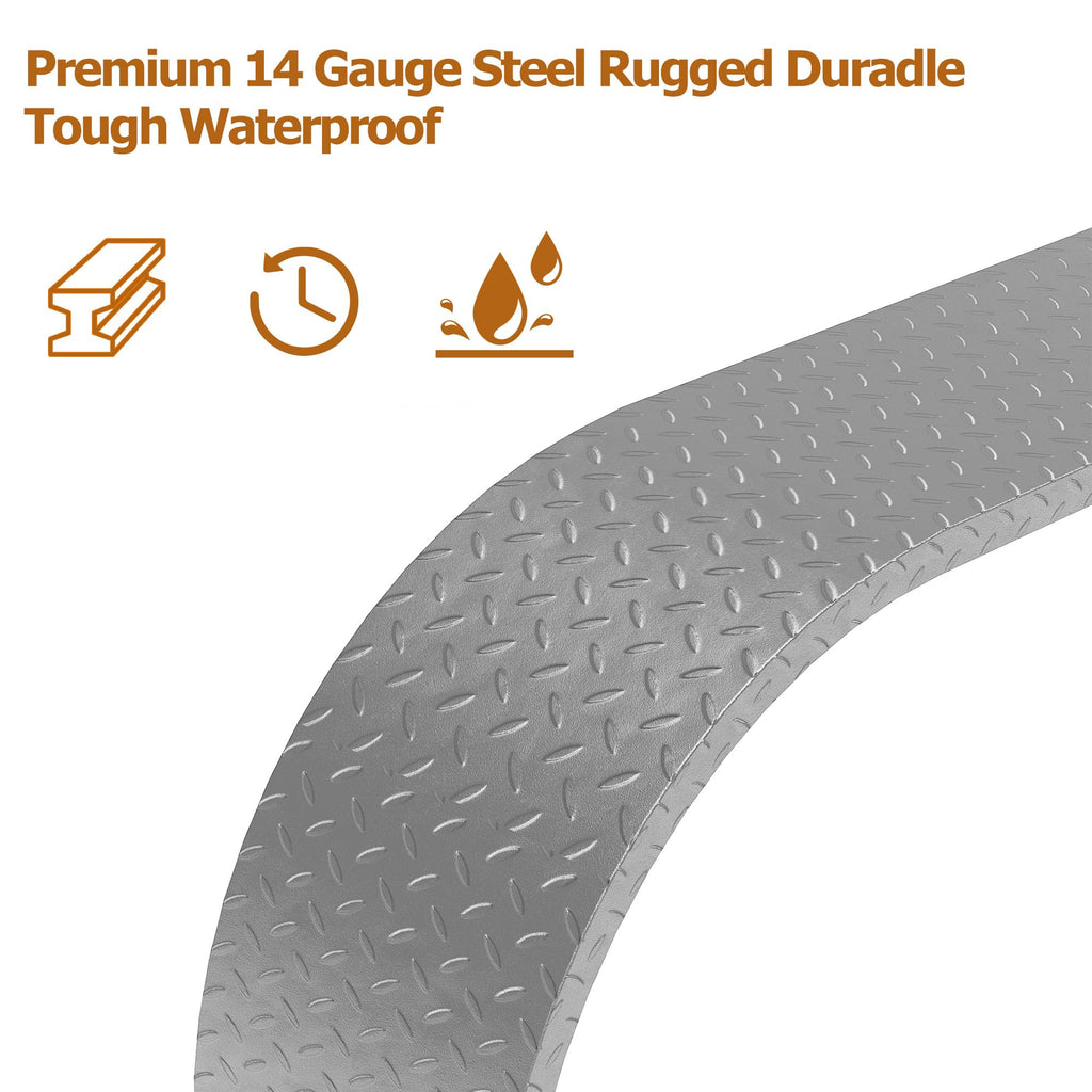 Garvee 2 Pack Tandem Trailer Fenders, Double Axle, Fit 13-15 Inch Wheels, 66" x 9.1" x 20", Black
