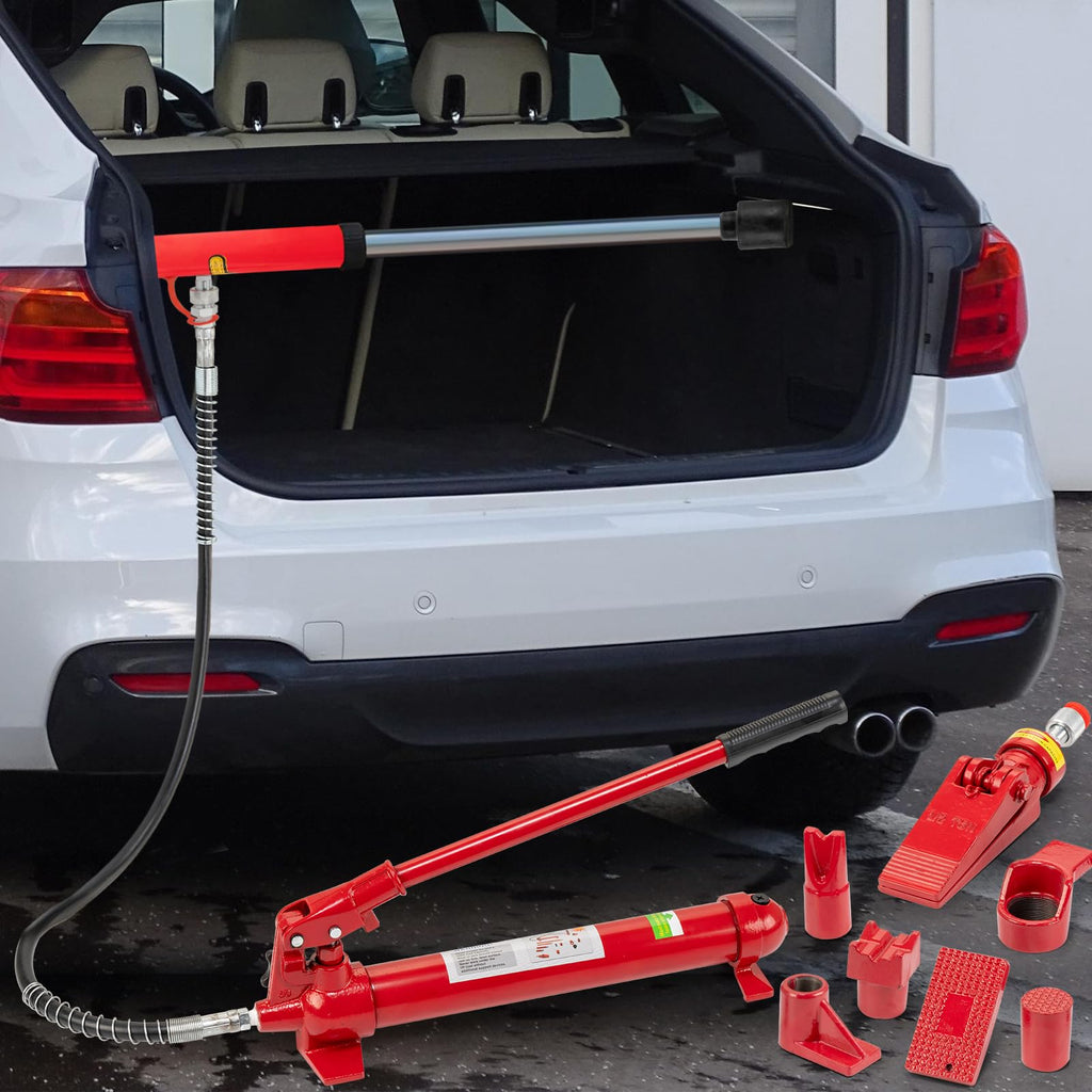Garvee 12 Ton Porta Power Hydraulic Jack Kit with 4.6 ft Oil Hose for Car and Truck Repair, 26455 Lbs Capacity, Storage Case Included