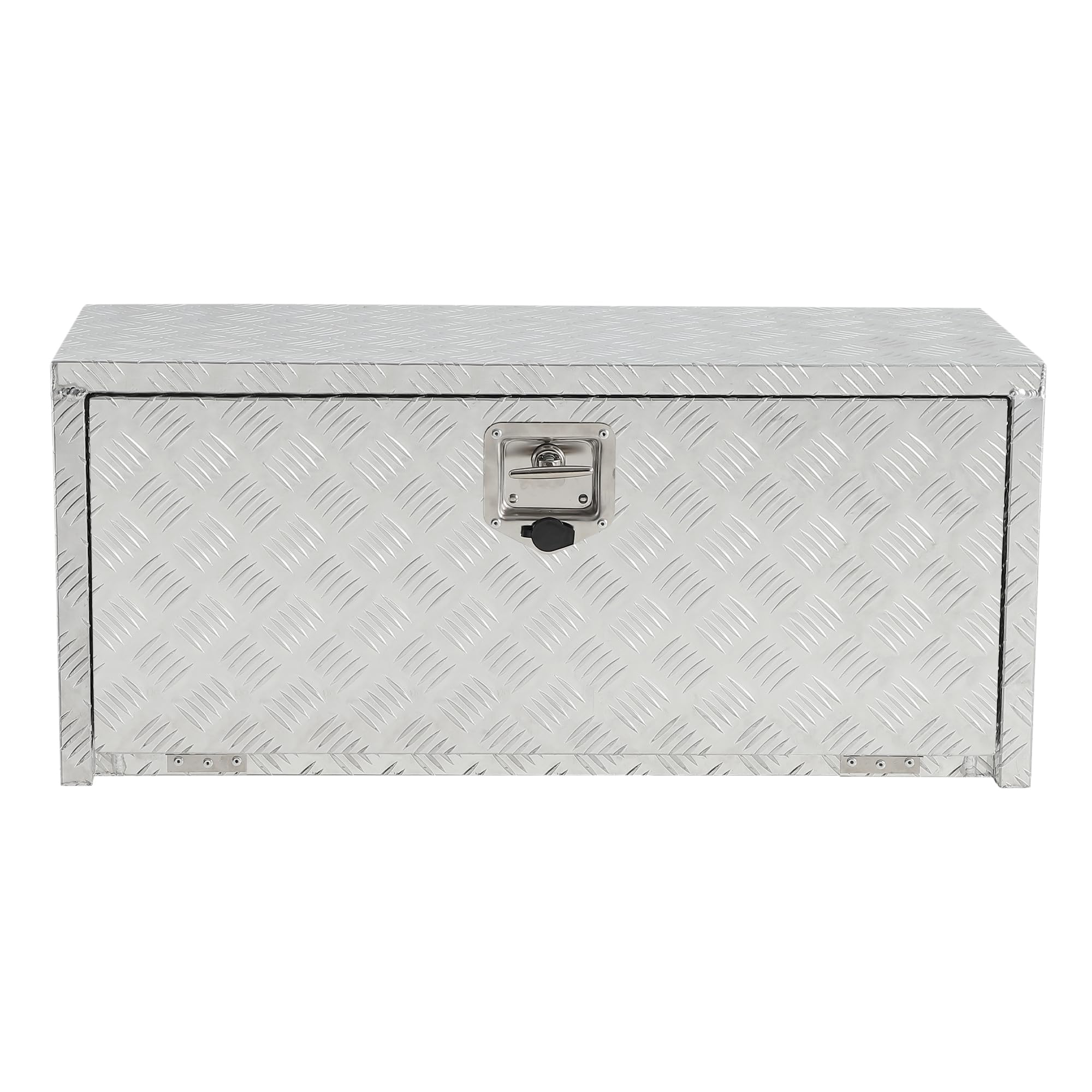 Garvee 30"x 14"x16" Heavy Duty Aluminum Tool Underbody Box Waterproof Truck Storage Organizer Chest for Pick Up Truck Bed RV Trailer, Silver