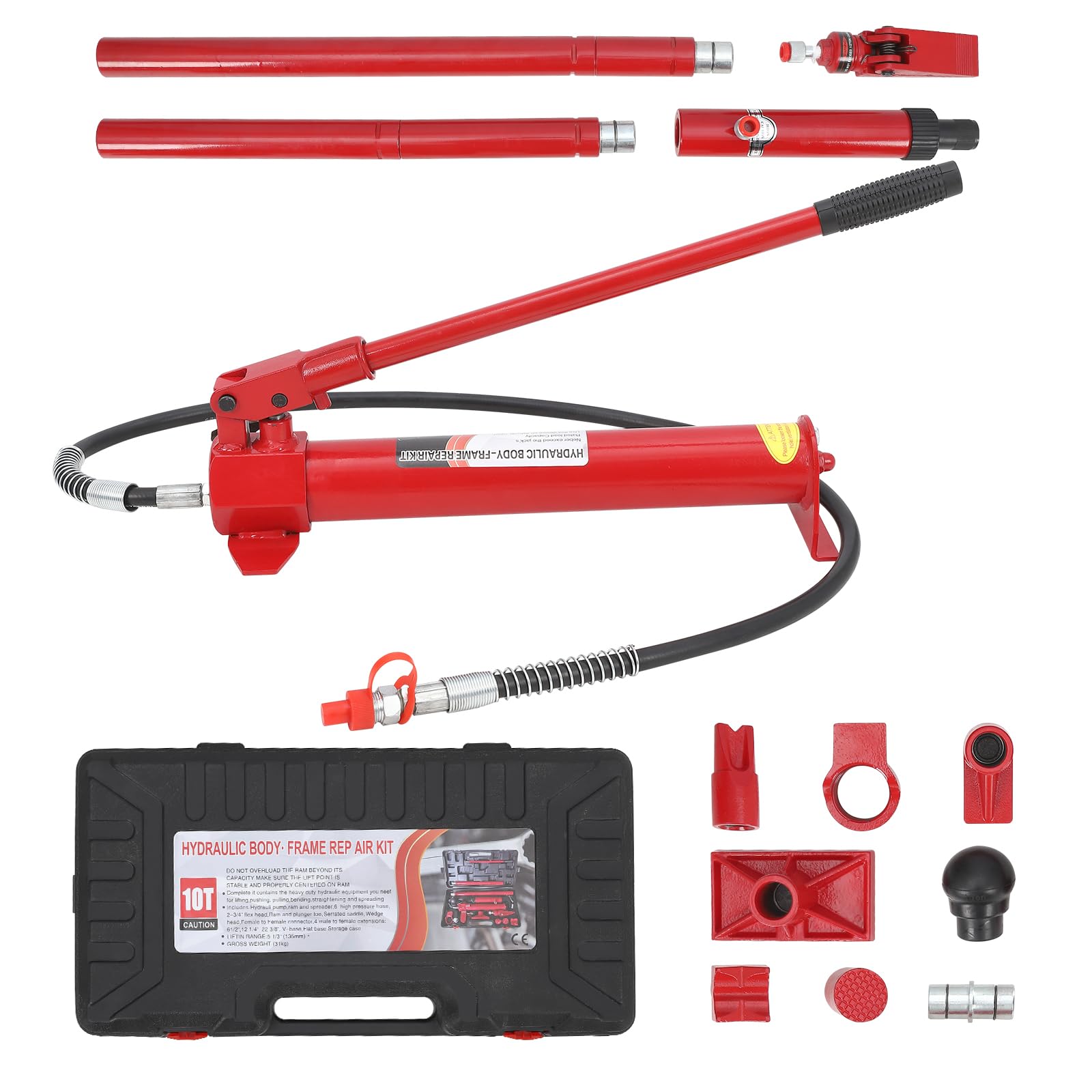 Garvee 12 Ton Porta Power Hydraulic Kit - 20-Ton Pump, Leak-Free - TPU Seal, Powder Coated - Auto Body, Frame Repair, Construction