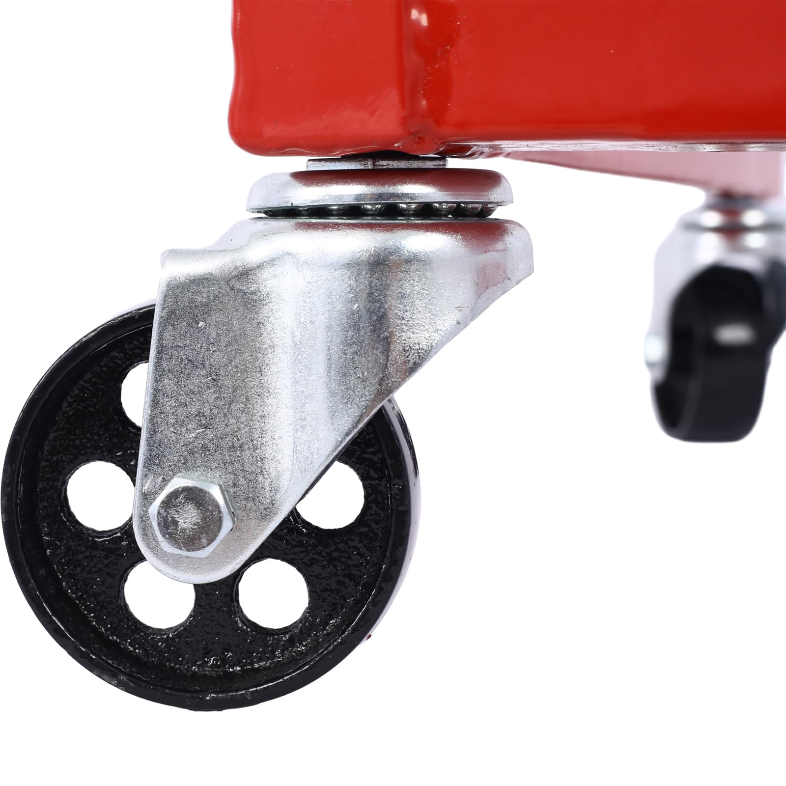 Garvee Motorcycle Engine Cradle Dolly - 1500 lbs Heavy-Duty Design with Rubber Pads, 360-Degree Swivel Wheels, Adjustable Width and Height for Four-Wheelers, Red