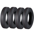 Garvee 4 PCS Trailer Tires 8-14.5 14PR Load Range G For Agricultural Terrains 14.5'' Rim Black