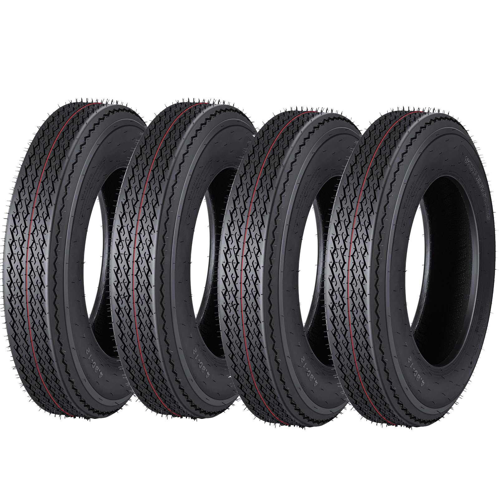 Garvee 4 PCS Trailer Tires 8-14.5 14PR Load Range G For Agricultural Terrains 14.5'' Rim Black