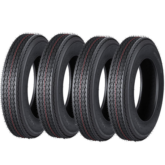 Garvee 4 PCS Trailer Tires 8-14.5 14PR Load Range G For Agricultural Terrains 14.5'' Rim Black
