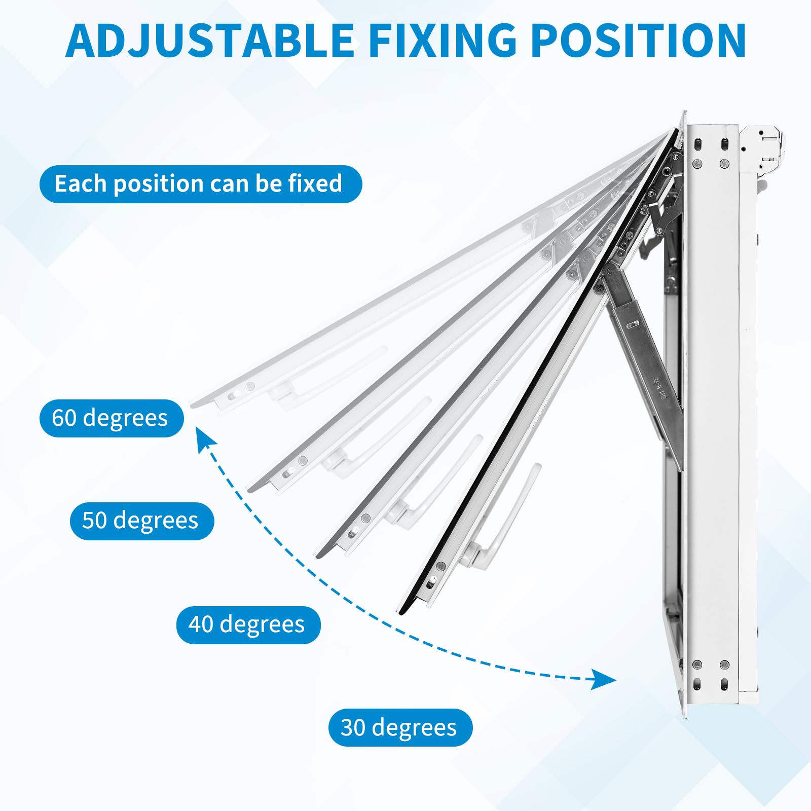 Garvee 36"x36"x3.4" House Window - 4-Gear Adjustable Sliding Window with 5mm Reinforced Glass and Magnetic Mesh for Home Use